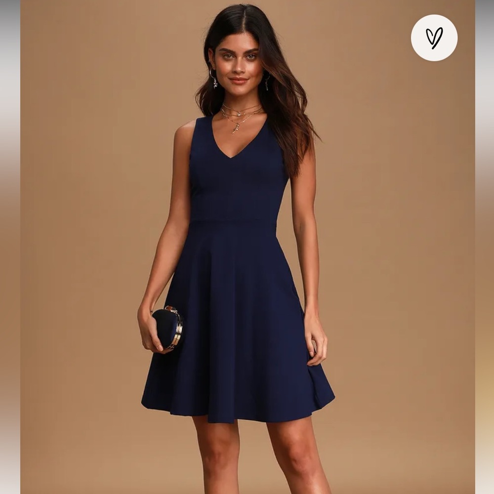 NWT Lulus Navy Blue Skater Dress